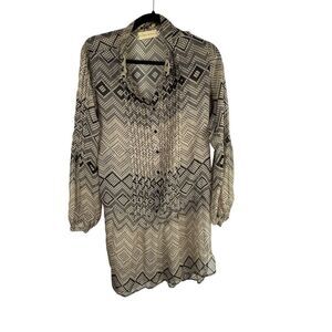 4 Love and Liberty cream and black shear tunic dress- size s